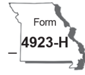 Logo that says Form 4923-H inside a Missouri graphic.